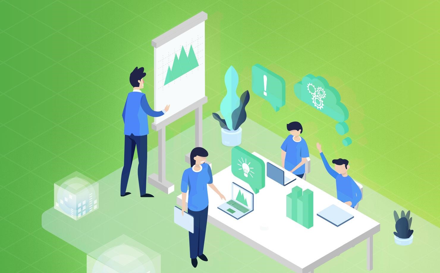 Infografía que muestra el proceso de transformación digital en 5 pasos